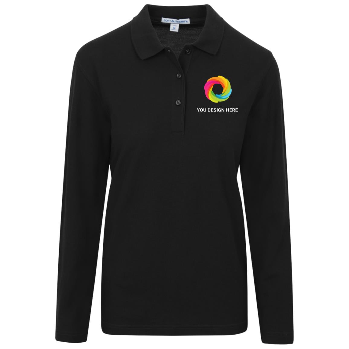 L500LS Port Authority Womens Silk Touch Long Sleeve Polo