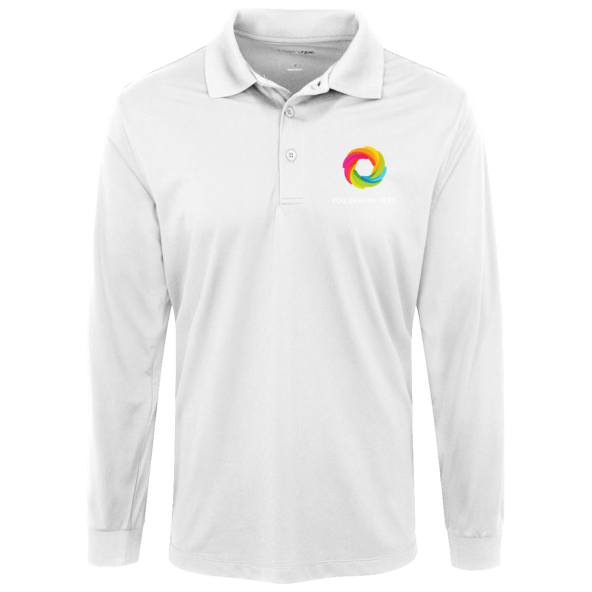 ST657 Sport-Tek Mens Long Sleeve Micropique Polo - Image 7