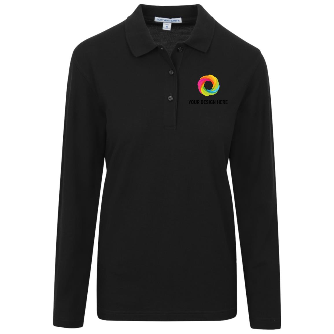 L500LS Port Authority Womens Silk Touch Long Sleeve Polo
