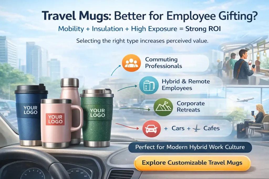 Custom Travel Mugs, Travel Mugs Better for Employee Gifting