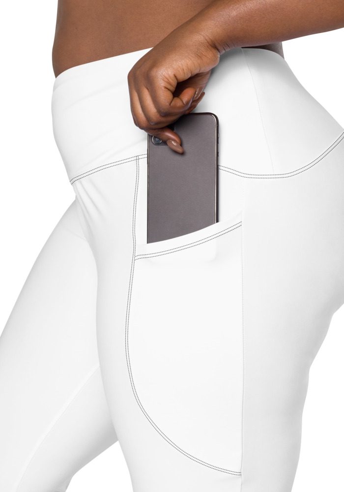 All-Over Print Recycled Crossover Leggings with Pockets